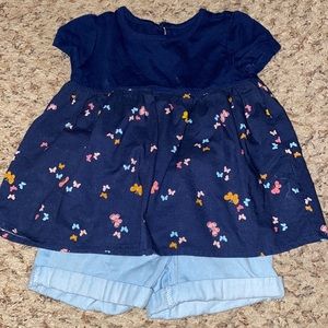 Butterfly tunic top with shorts